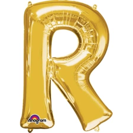 ANAGRAM 32 in. Letter R Gold Supershape Foil Balloon 78425